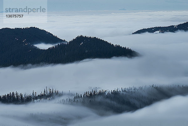 Idyllischer Blick auf Mt. Hood inmitten von Wolken