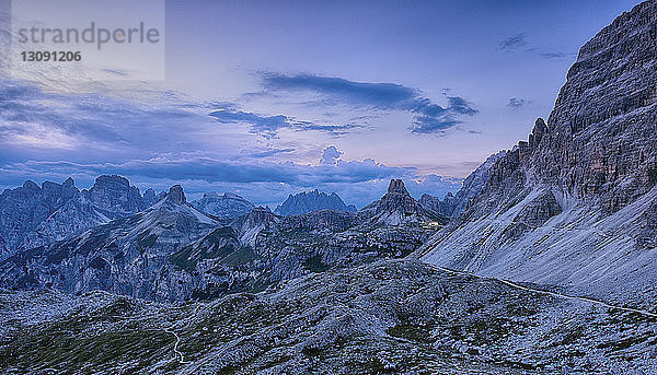 Drei Zime di Lavaredo in der Abenddämmerung