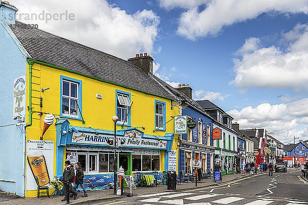 Bunte Schaufenster in einer irischen Stadt; Dingle  County Kerry  Irland