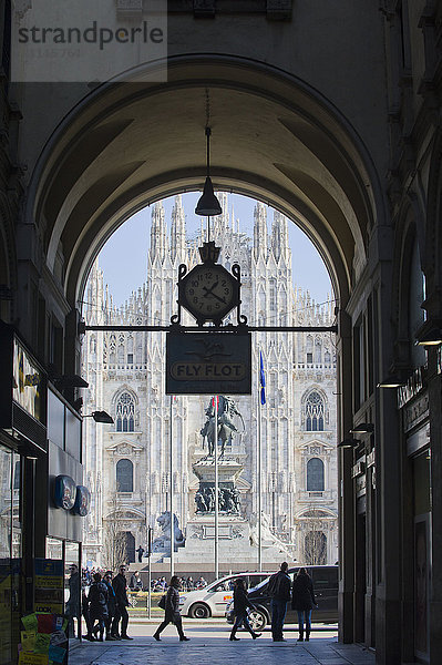 Italien Lombardei  Mailand  Dom vom Passaggio Duomo aus gesehen