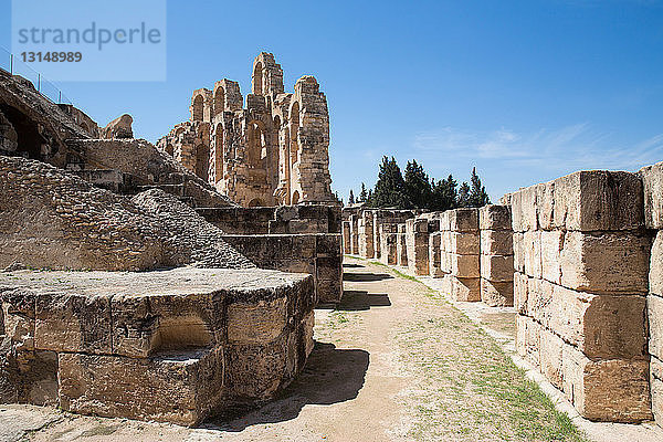 Detail der Ruinen des Amphitheaters  El Jem  Tunesien