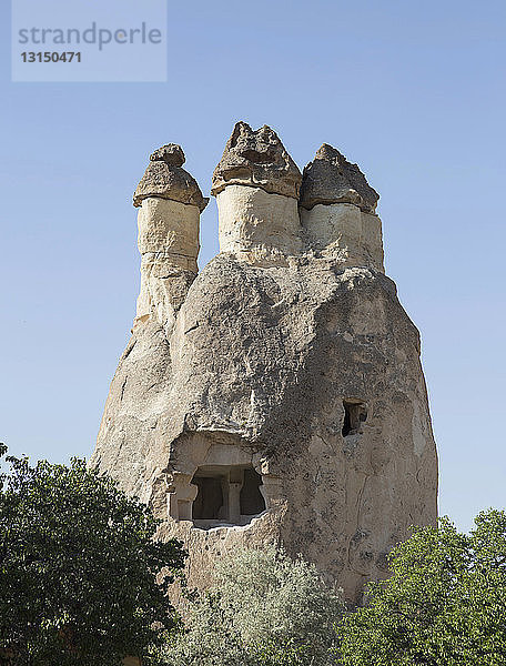 Felsformation Gebäude außen  Kappadokien  Anatolien  Türkei