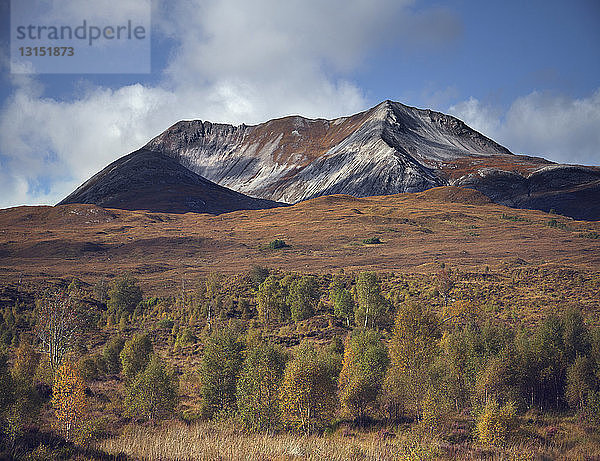 Waldgebiet und zerklüftete Berge  Highland  Schottland