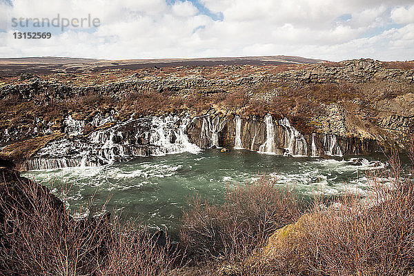 Wasserfall Hraunfossar  Island