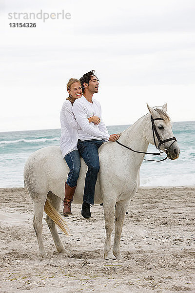 Ehepaar mit Pferd am Strand