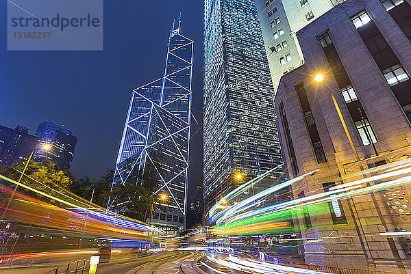 Finanzbezirk Hongkong mit Gebäude der Bank of China  Hongkong  China