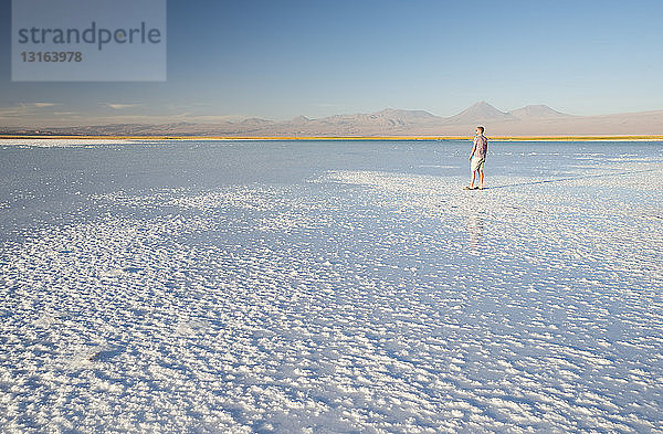 Mann mit Aussicht  Laguna Salada  Salar de Atacama  El Norte Grande  Chile