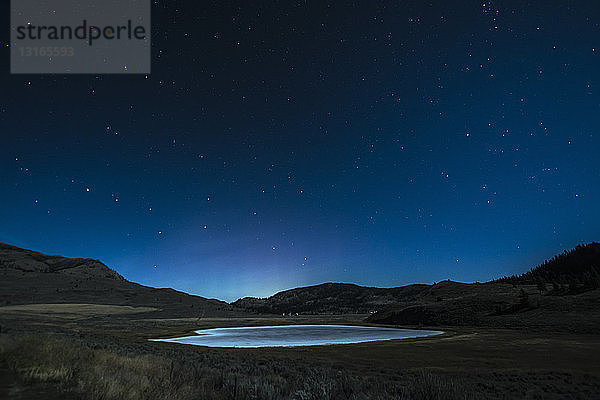 Schutzgebiet White Lake Grasslands bei Nacht  Cawston  Britisch-Kolumbien  Kanada