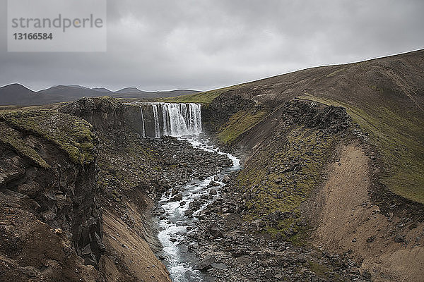 Wasserfall  Fjallabak  Hochland von Island