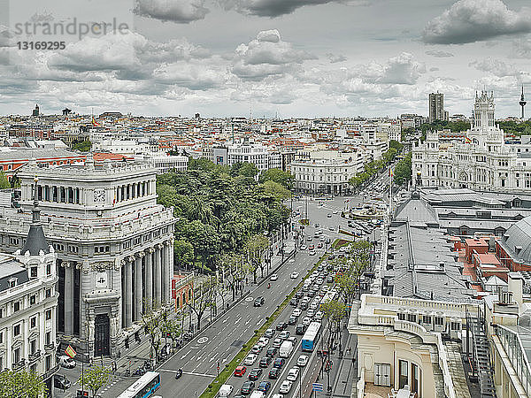Erhöhte Ansicht von Madrid  Spanien