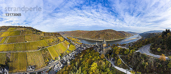 Deutschland  Bracharach  Luftaufnahme der Burg Stahleck