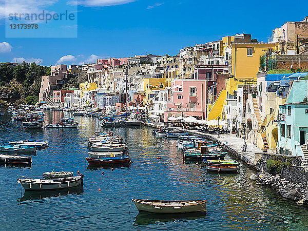 Italien  Kampanien  Golf von Neapel  Phlegräische Inseln  Insel Procida  Hafen  Marina di Corricella