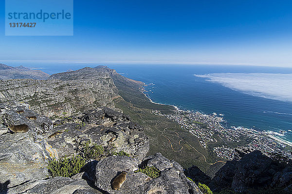 Südafrika  Blick über Camps Bay  Kapstadt  Tafelberg