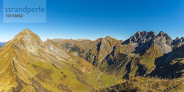 Deutschland  Bayern  Allgäu  Allgäuer Alpen  Hoefats  Nebelhorn  Oy-Tal  Rädlergrat am Himmelhorn  Schneck  Himmeleck  Großer Wilder und Kleiner Wilder