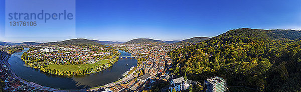 Deutschland  Bayern  Miltenberg  Fluss Main  Panoramablick