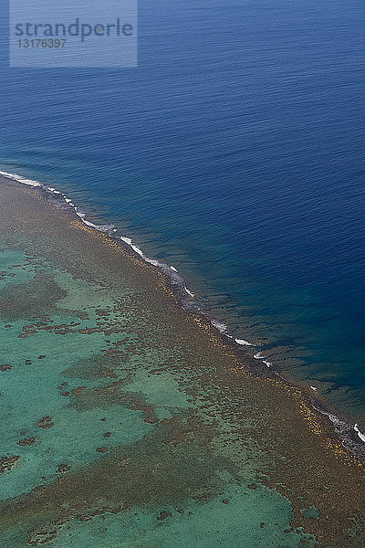 Cook-Inseln  Luftaufnahme der Lagune von Aitutaki