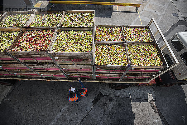 Lastwagen zum Transport von Äpfeln