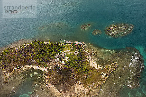 Panama  San-Blas-Inseln  Kuna Yala  Luftaufnahme der Insel