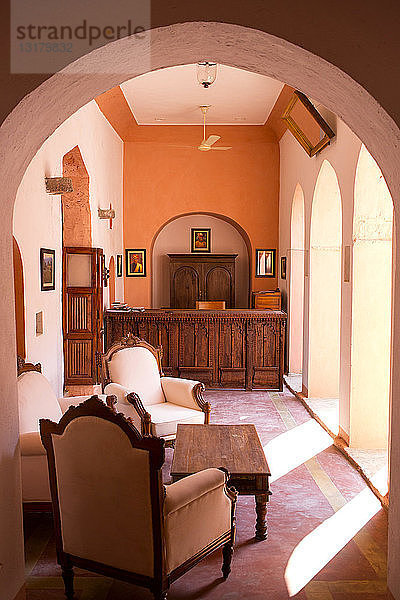 Indien  Rajasthan  Alwar  Heritage Hotel Ram Bihari Palace  Lobby