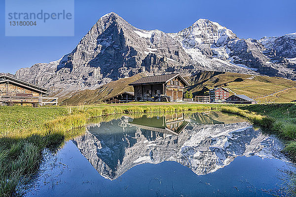 Schweiz  Berner Oberland  Berner Alpen  Kleine Scheidegg  Eiger  Mönch und Jungfrau