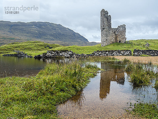 Großbritannien  Schottland  Hochland  Loch Asynt  Burgruine Ardvreck