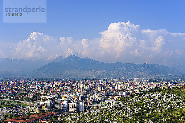 Albanien  Shkoder  Blick von der Burg Rozafa