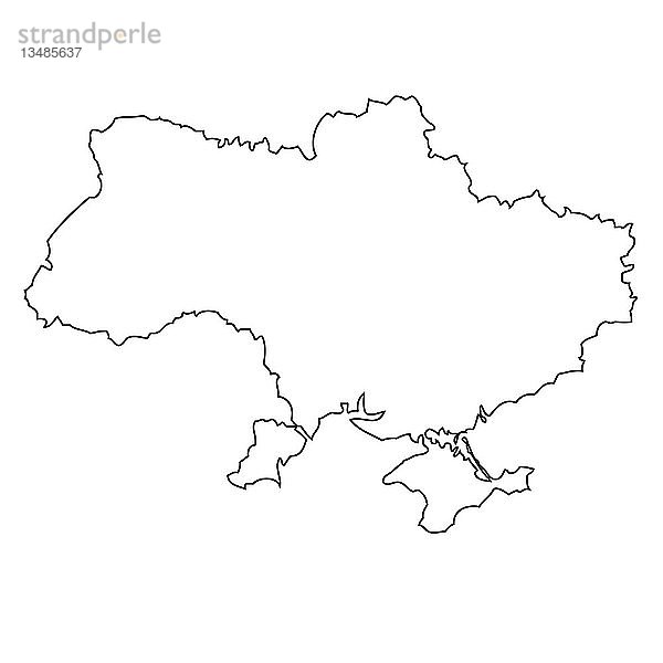 Umriss  Karte der Ukraine