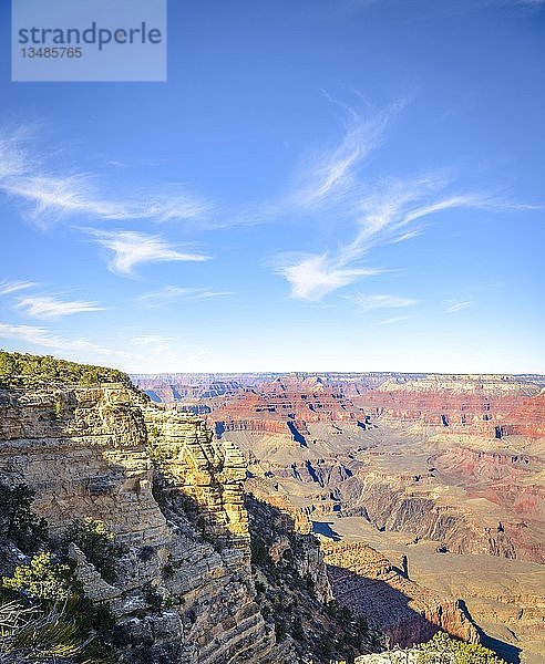 Blick vom Mather Point  erodierte Felslandschaft  South Rim  Grand Canyon National Park  Arizona  USA  Nordamerika