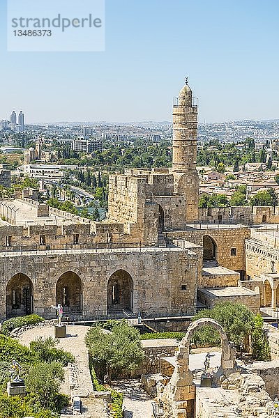 Ruinen einer Zitadelle  Davids Zitadelle  Davids Turm  Alte Stadtmauer  Jerusalem  Israel  Asien