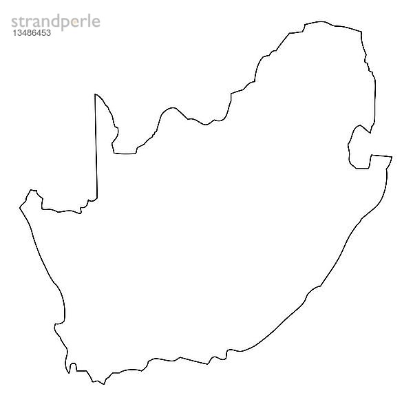Umriss  Karte von Südafrika