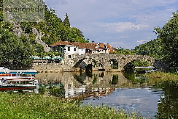 Alte Brücke Stari most  Fluss Crnojevic  Rijeka Crnojevica  Nationalpark Skadarsee  bei Cetinje  Montenegro  Europa