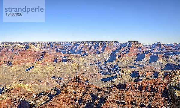 Rim Trail  Blick vom Mather Point  erodierte Felslandschaft  South Rim  Grand Canyon National Park  Arizona  USA  Nordamerika