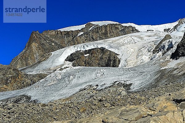 Monte-Rosa-Gletscher  Monte-Rosa-Massiv  Zermatt  Wallis  Schweiz  Europa