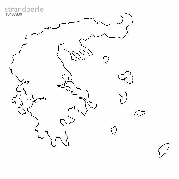 Umriss  Karte von Griechenland