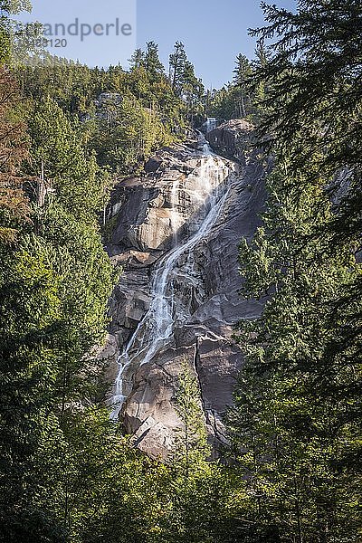 Shannon Falls  Wasserfall an steilem Felsen  British Columbia  Kanada  Nordamerika