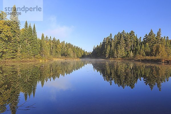 Wasserspiegelung im See  Lac Lajoie  Mont Tremblant National Park  Provinz Quebec  Kanada  Nordamerika