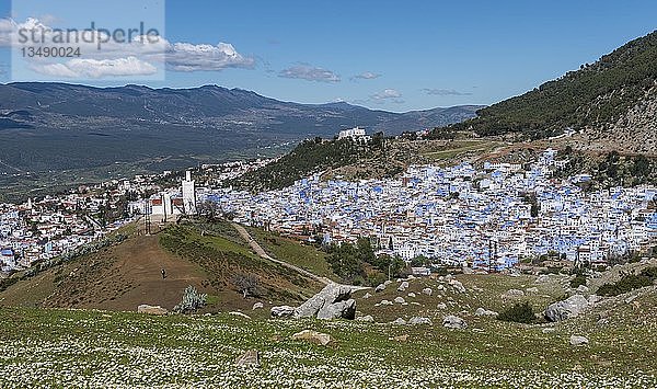 Blick auf Chefchaouen  Chaouen  Riffgebirge  Tanger-Tétouan  Marokko  Afrika