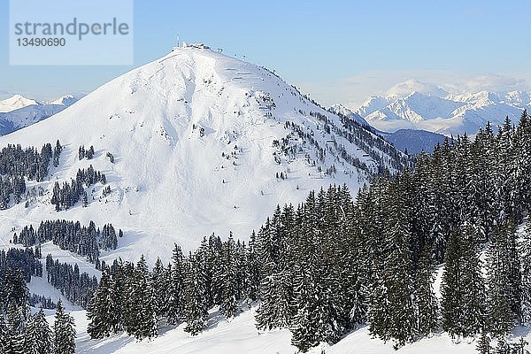 Berg Hohe Salve im Winter  Skigebiet Wilder Kaiser-Brixental  Hopfgarten  Brixen im Thale  Tirol  Österreich  Europa