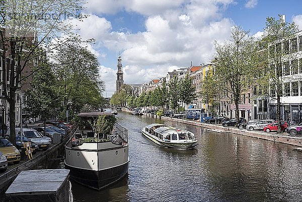 Die Prinsengracht mit der Westerkerk  Amsterdam  Nordholland  Niederlande