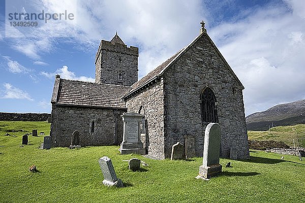 St Clement s Church  erbaut im 13. Jahrhundert vom Clan MacLeod  Rodel  Isle of Harris  Äußere Hebriden  Schottland  Vereinigtes Königreich  Europa'