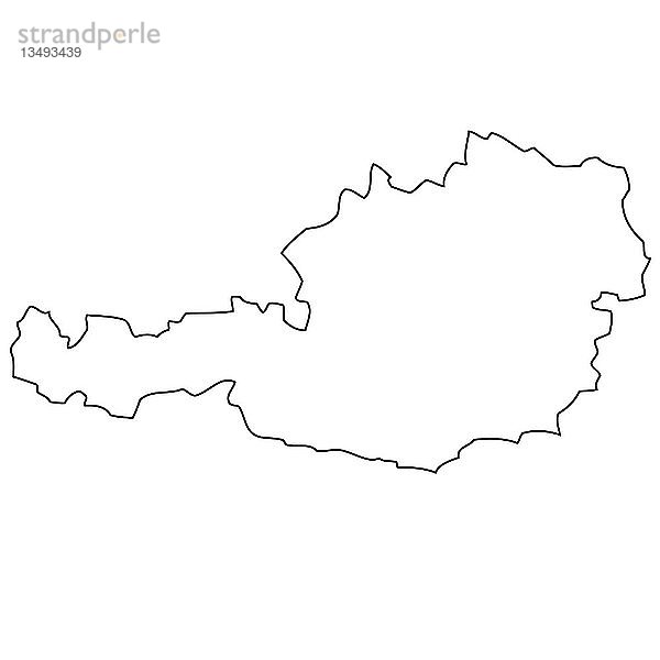 Umriss  Karte von Österreich