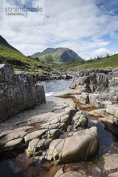 Fluss Etive  Highlands  Schottland  Großbritannien