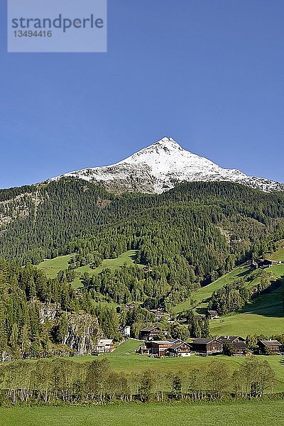 Blick vom Mölltal zum Wasserradkopf 3032 m  Heiligenblut  Mölltal  Nationalpark Hohe Tauern  Kärnten  Österreich  Europa