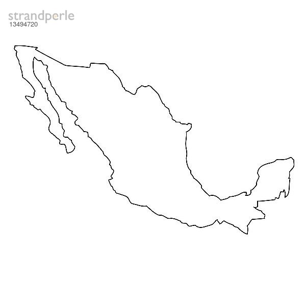 Umriss  Karte von Mexiko