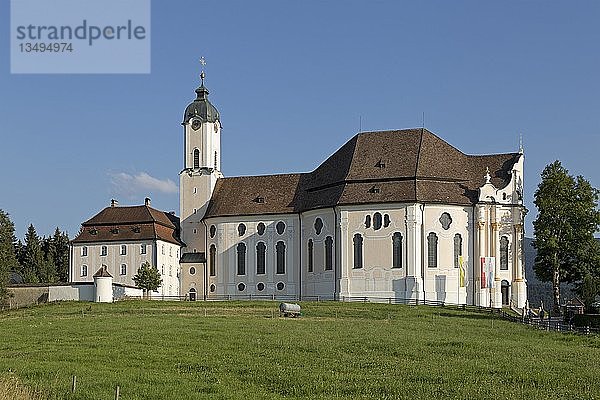 Wallfahrtskirche von Wies bei Steingaden  AllgÃ¤u  Bayern  Deutschland  Europa