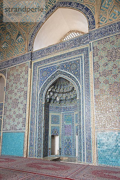 Mihrab der Masjed-e Jameh Moschee oder Freitagsmoschee  Yazd  Iran  Asien