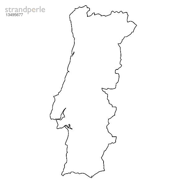 Umriss  Karte von Portugal
