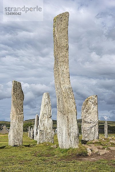 Callanish Standing Stones  3000 Jahre alter Steinkreis  Isle of Lewis  Äußere Hebriden  Schottland  Vereinigtes Königreich  Europa
