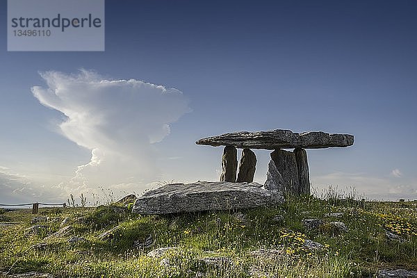 Poulnabrone Dolmen  Prähistorisches Steingrab oder Portalgrab  Burren  Grafschaft Clare  Republik Irland
