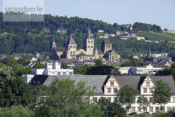 Blick über Trier mit Dom St. Peter  Trier. Rheinland-Pfalz  Deutschland  Europa